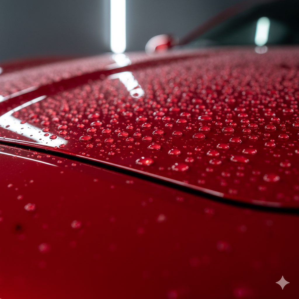 Ceramic Coating / Water Beading (The "Protection" Shot)